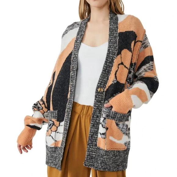 NEW Free People August Cardigan In Peach Petal XS